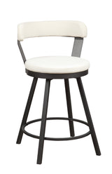 Appert White/Dark Gray Swivel Counter Height Chair, Set of 2 by Homelegance at Eve Furniture