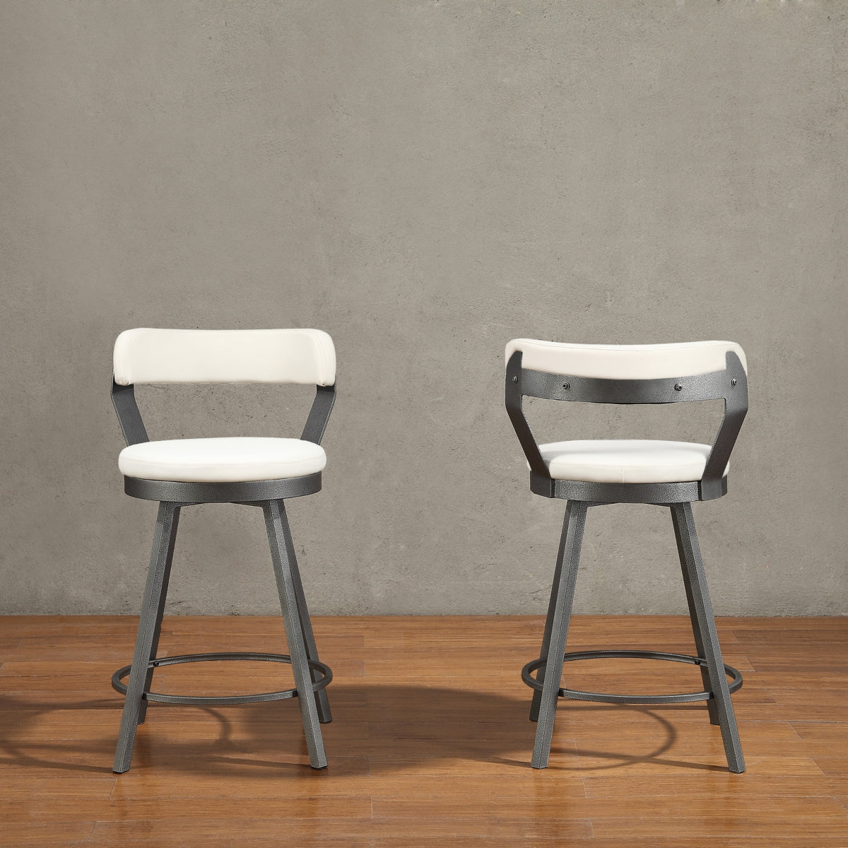 Appert White/Dark Gray Swivel Counter Height Chair, Set of 2 by Homelegance at Eve Furniture