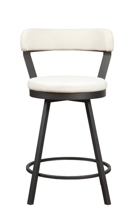 Appert White/Dark Gray Swivel Counter Height Chair, Set of 2 by Homelegance at Eve Furniture