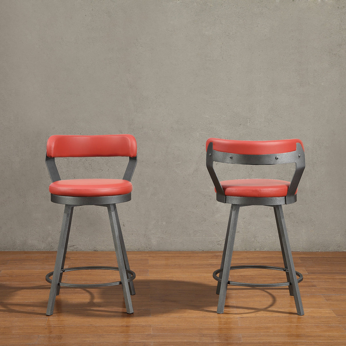 Appert White/Dark Gray Swivel Counter Height Chair, Set of 2 by Homelegance at Eve Furniture