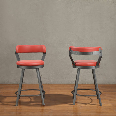 Appert White/Dark Gray Swivel Counter Height Chair, Set of 2 by Homelegance at Eve Furniture