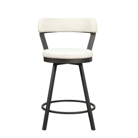 Appert White/Dark Gray Swivel Counter Height Chair, Set of 2 by Homelegance at Eve Furniture