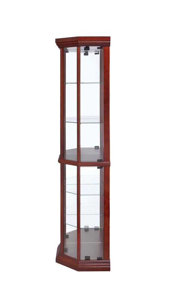 Appledale Medium Brown 6-Shelf Corner Curio Cabinet