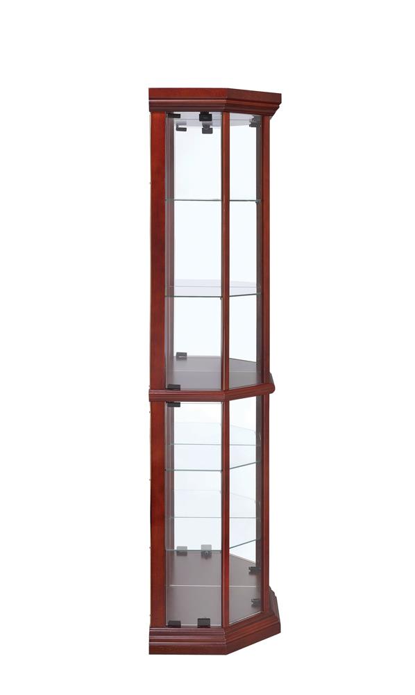 Appledale Medium Brown 6-Shelf Corner Curio Cabinet