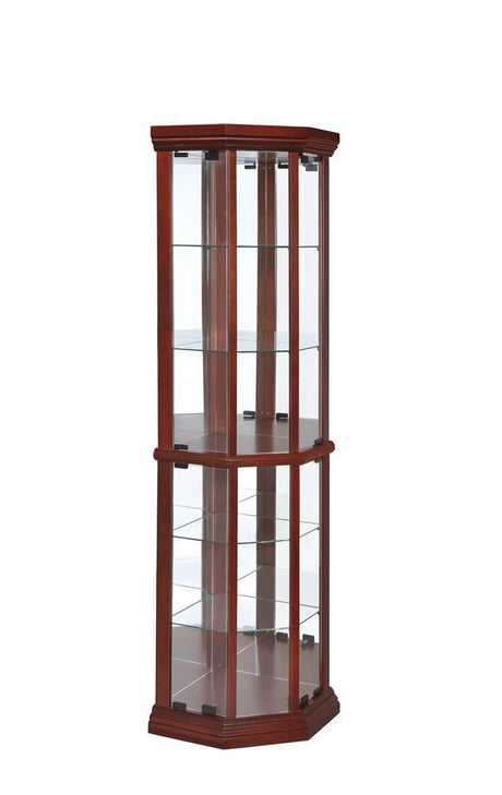 Appledale Medium Brown 6-Shelf Corner Curio Cabinet by Coaster at Eve Furniture