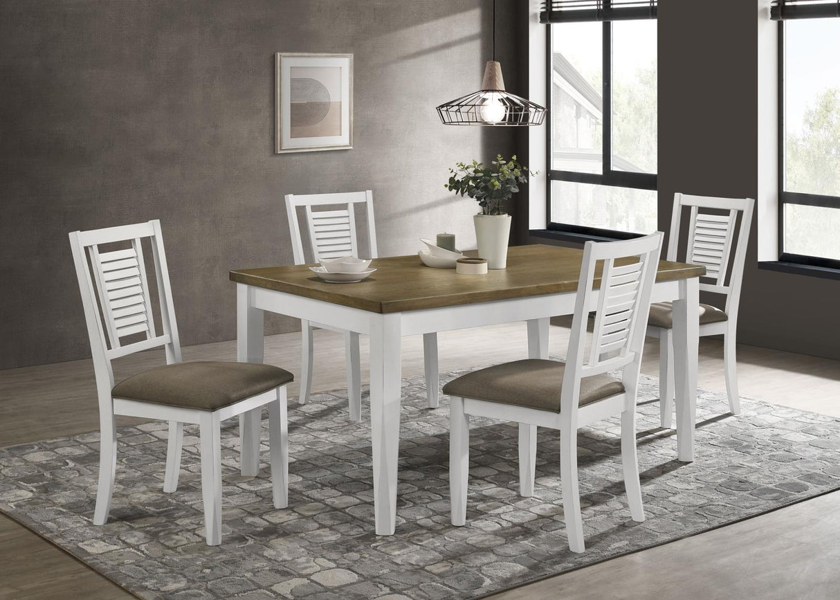 Appleton Brown Brushed/White 5-Piece Rectangular Dining Set