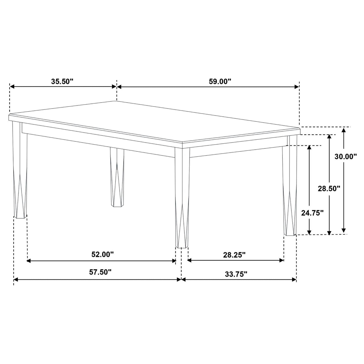 Appleton Black Washed/Light Grey 5-Piece Rectangular Dining Set