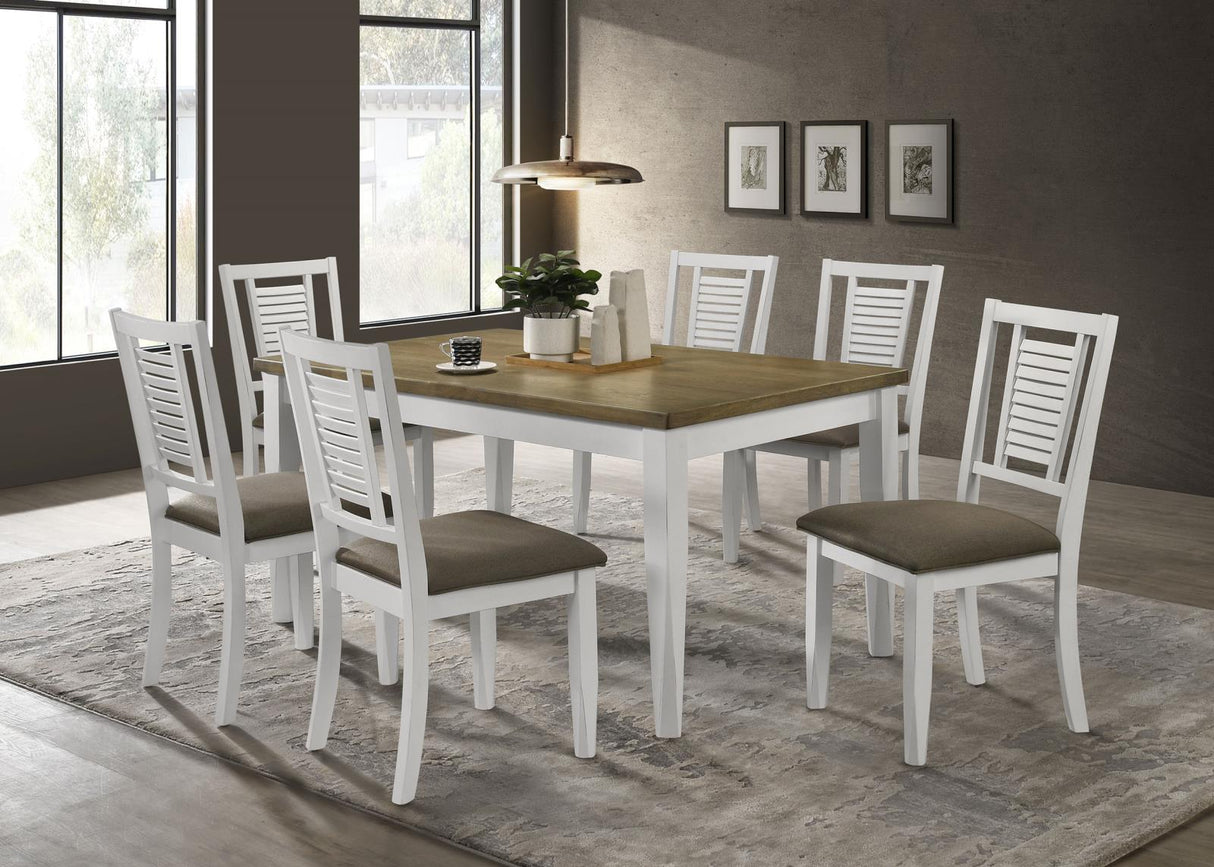 Appleton Brown Brushed/White 7-Piece Rectangular Dining Set