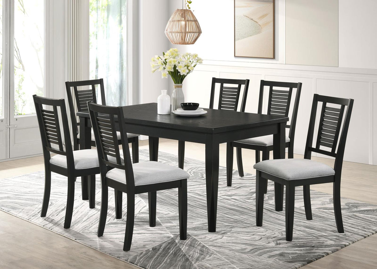 Appleton Black Washed/Light Grey 7-Piece Rectangular Dining Set