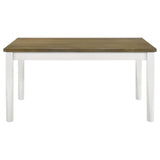 Appleton Rectangular Wood Dining Table Brown Brushed and White