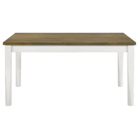 Appleton Rectangular Wood Dining Table Brown Brushed and White