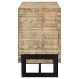 April White Washed/Black 2-Door Accent Cabinet