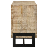 April White Washed/Black 2-Door Accent Cabinet