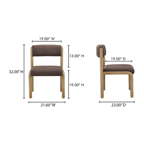April Deep Brown Dining Chair (Set of 2) by MOES at Eve Furniture
