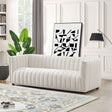 April Mid Century Modern Luxury Tight Back Beige Boucle Couch by Ashcroft Furniture at Eve Furniture