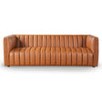April Mid Century Modern Luxury Tight Back Cognac Leather Couch by Ashcroft Furniture at Eve Furniture