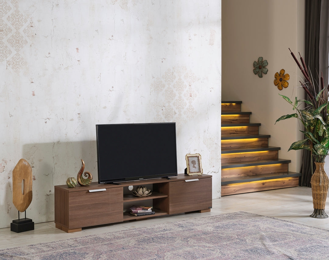 April Tv Stand Walnut by Furnia at Eve Furniture