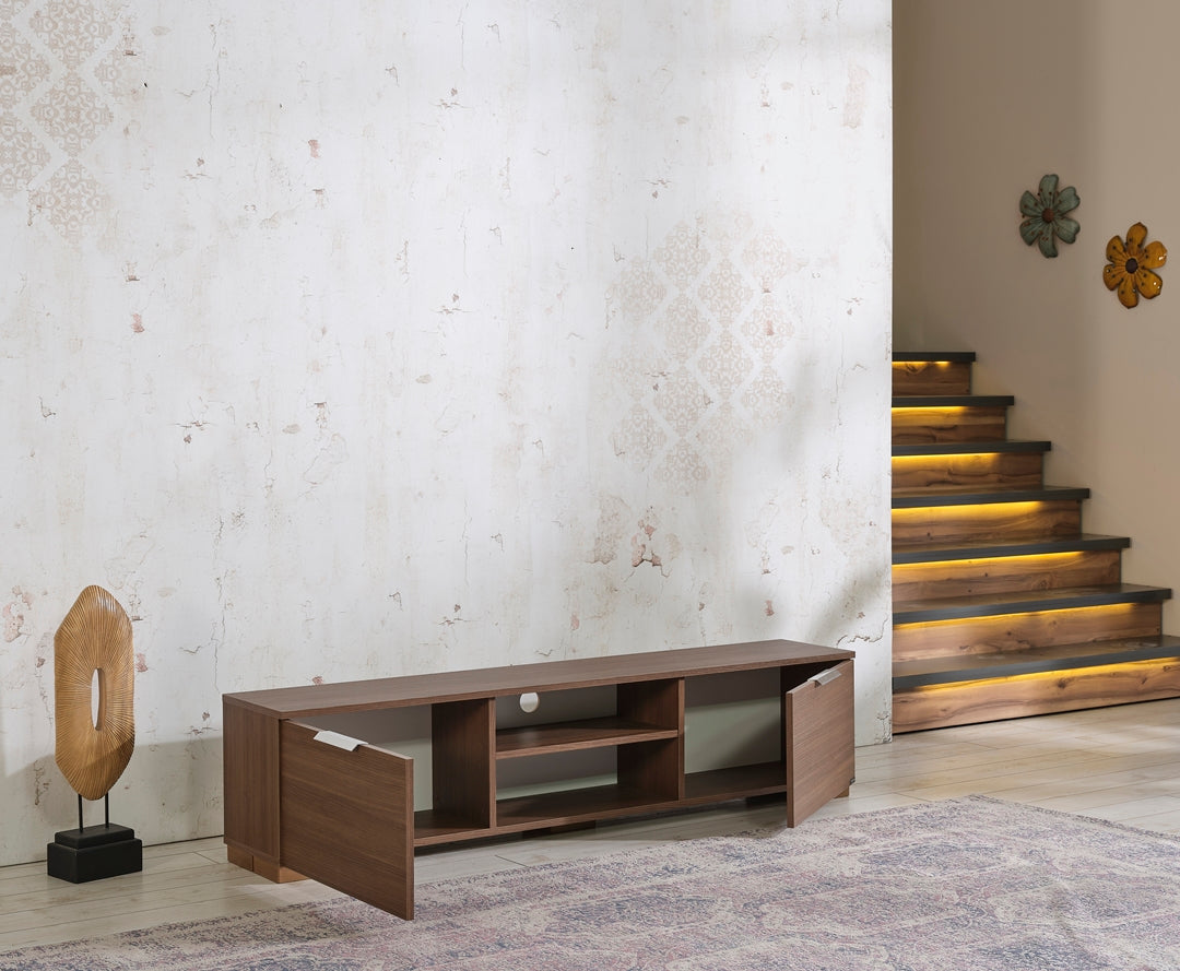 April Tv Stand Walnut by Furnia at Eve Furniture