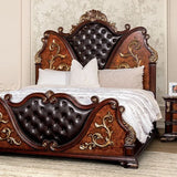 Aquilina Cherry/Oak 4-Piece Queen Bedroom Set by Furniture of America at Eve Furniture