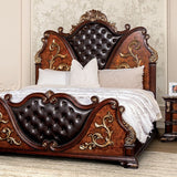 Aquilina Cherry/Oak 5-Piece Queen Bedroom Set by Furniture of America at Eve Furniture