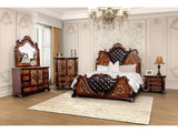 Aquilina Cherry/Oak 5-Piece Queen Bedroom Set by Furniture of America at Eve Furniture