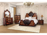 Aquilina Cherry/Oak 4-Piece Queen Bedroom Set by Furniture of America at Eve Furniture