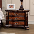 Aquilina Dark Cherry/Oak Night Stand, USB by Furniture of America at Eve Furniture