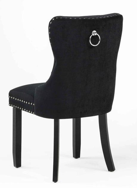 Arabella Black Velvet Accent Chair, Set of 2 by Crown Mark at Eve Furniture