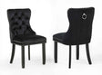 Arabella Black Velvet Accent Chair, Set of 2 by Crown Mark at Eve Furniture
