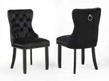 Arabella Black Velvet Accent Chair, Set of 2 by Crown Mark at Eve Furniture