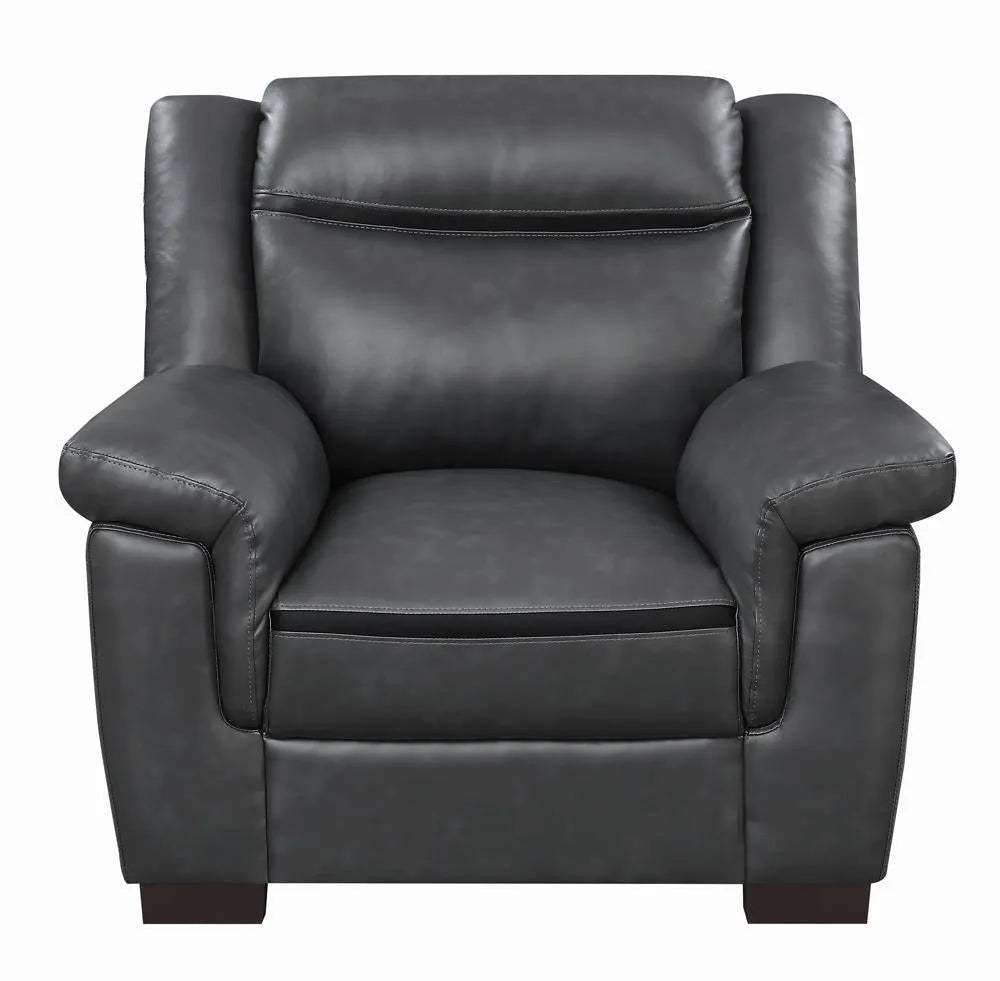 Arabella Gray Pillow Top Upholstered Chair by Coaster at Eve Furniture