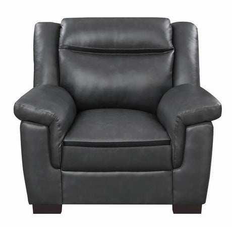 Arabella Gray Pillow Top Upholstered Chair by Coaster at Eve Furniture