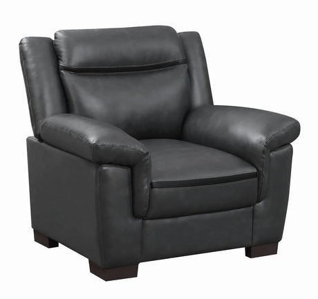 Arabella Gray Pillow Top Upholstered Chair by Coaster at Eve Furniture