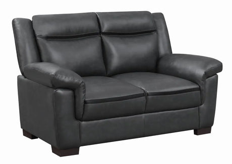 Arabella Gray Pillow Top Upholstered Loveseat by Coaster at Eve Furniture