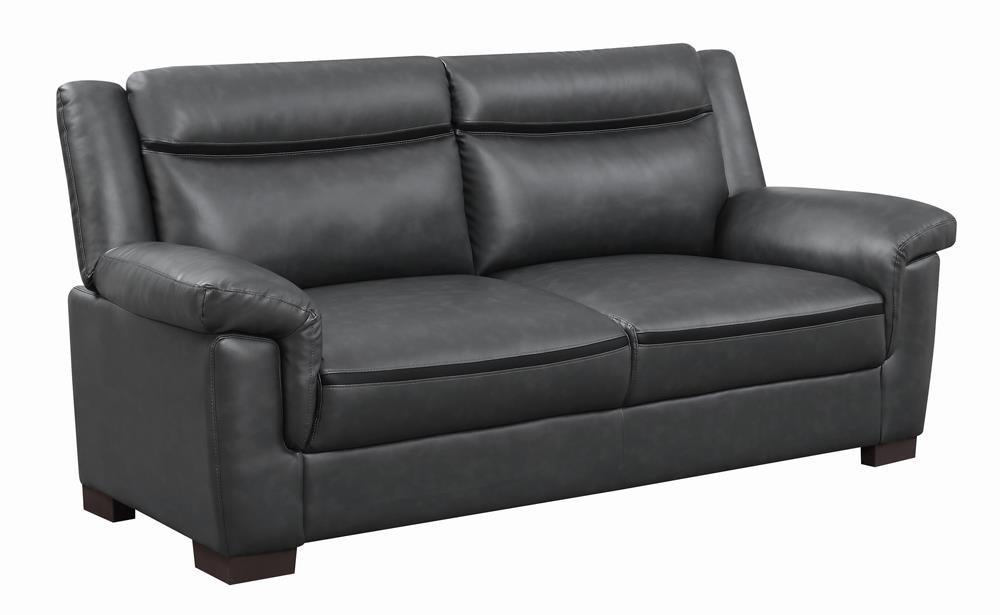 Arabella Gray Pillow Top Upholstered Sofa by Coaster at Eve Furniture