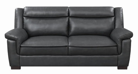 Arabella Gray Upholstered Pillow Top Arm Living Room Set by Coaster at Eve Furniture
