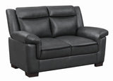 Arabella Gray Upholstered Pillow Top Arm Living Room Set by Coaster at Eve Furniture