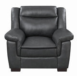 Arabella Gray Upholstered Pillow Top Arm Living Room Set by Coaster at Eve Furniture