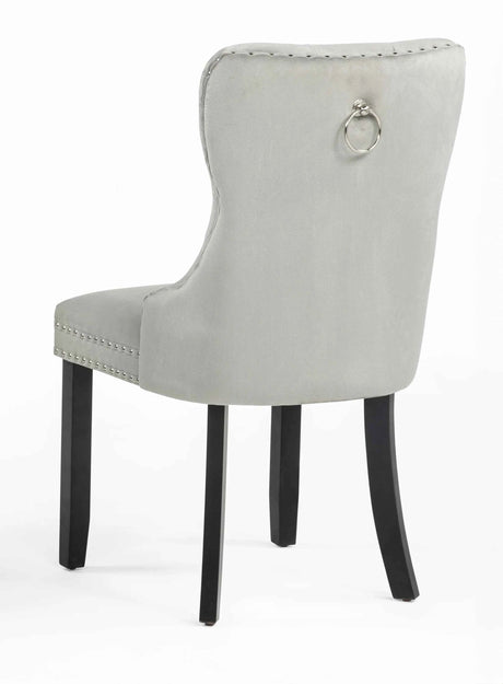 Arabella Light Gray Velvet Accent Chair, Set of 2 by Crown Mark at Eve Furniture