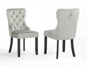 Arabella Light Gray Velvet Accent Chair, Set of 2 by Crown Mark at Eve Furniture