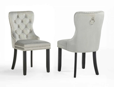 Arabella Light Gray Velvet Accent Chair, Set of 2 by Crown Mark at Eve Furniture