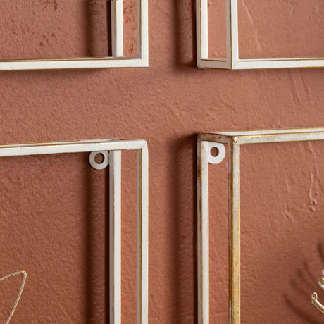 Arabello White/Gold Wall Art (Set Of 4) by Crestview at Eve Furniture