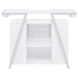 Araceli Home Bar Wine Cabinet White High Gloss and Chrome