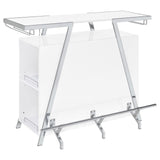 Araceli White Home Bar Wine Cabinet High Gloss and Chrome by Coaster at Eve Furniture