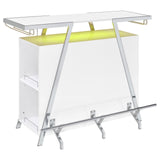 Araceli White Home Bar Wine Cabinet High Gloss and Chrome by Coaster at Eve Furniture