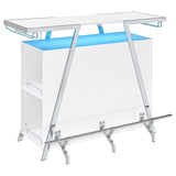 Araceli White Home Bar Wine Cabinet High Gloss and Chrome by Coaster at Eve Furniture