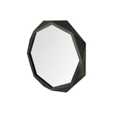 Aramis I 32" Octagon Black Wood Frame Wall Mirror by Mercana at Eve Furniture