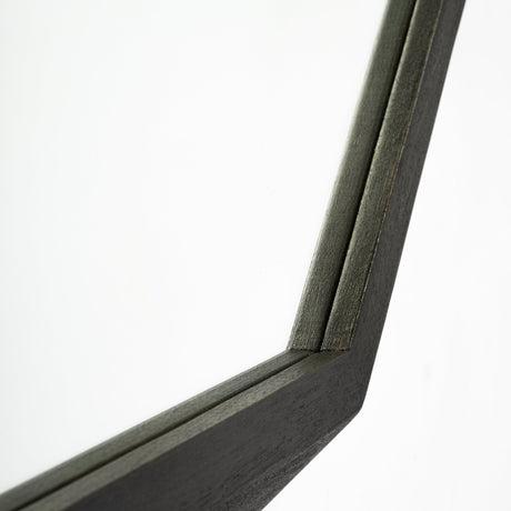 Aramis I Octagon Black Wood Frame Wall Mirror by Mercana at Eve Furniture