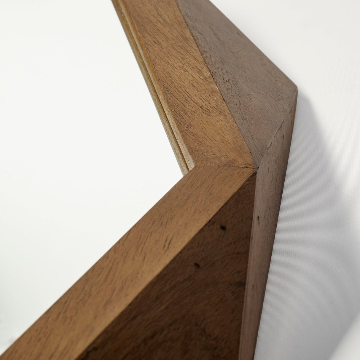 Aramis I Octagon Brown Wood Frame Wall Mirror by Mercana at Eve Furniture