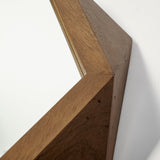 Aramis I Octagon Brown Wood Frame Wall Mirror by Mercana at Eve Furniture
